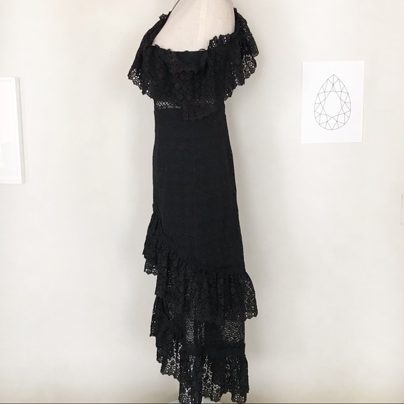 Amur Revolve Valentina Black Lace Dress 4 - Picture 3 of 8
